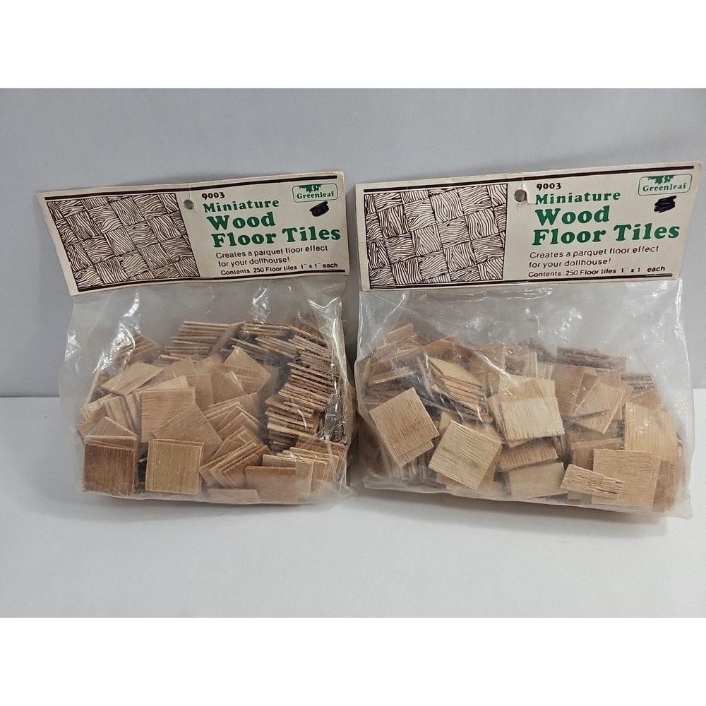 (2) VTG Greenleaf 9003 Miniature Wood Parquet Floor Effect  1"x  1"- 2 Pks‎ -250